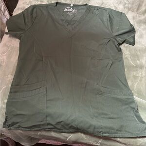 Mini Marilyn Olive Green Scrub Top